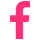 Facebook logo in pink for link to facebook page