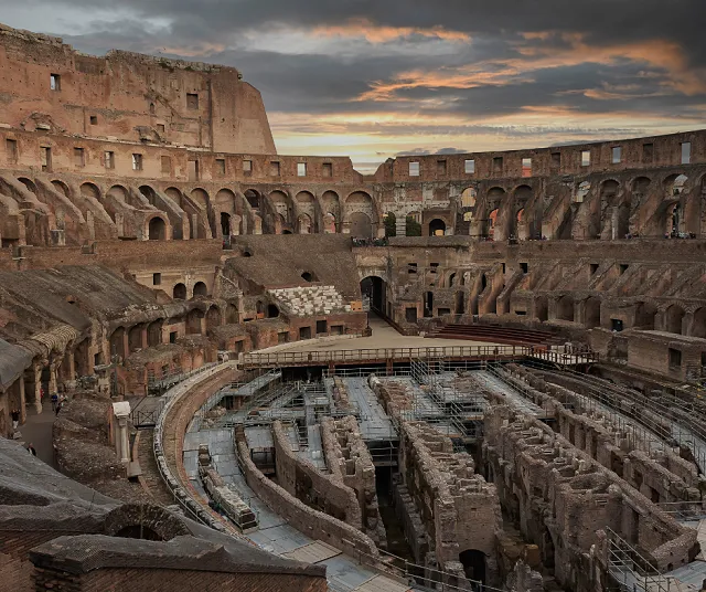 inside the colosseum in rome