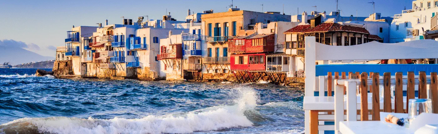 The waterfront of Mykonos