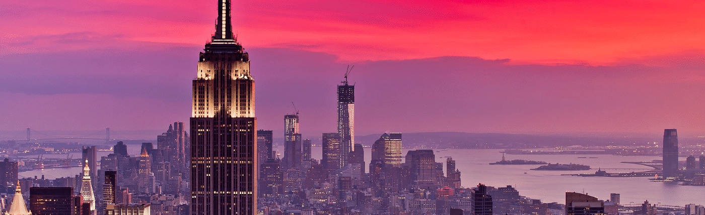 new york skyline at evening
