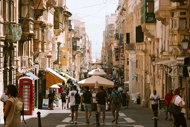 looking down a street in Valletta